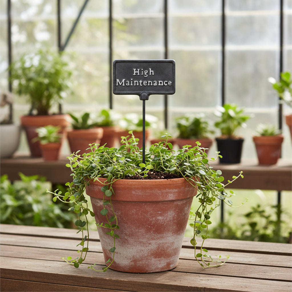 Plant Sign - High Maintenance - Dark Edition