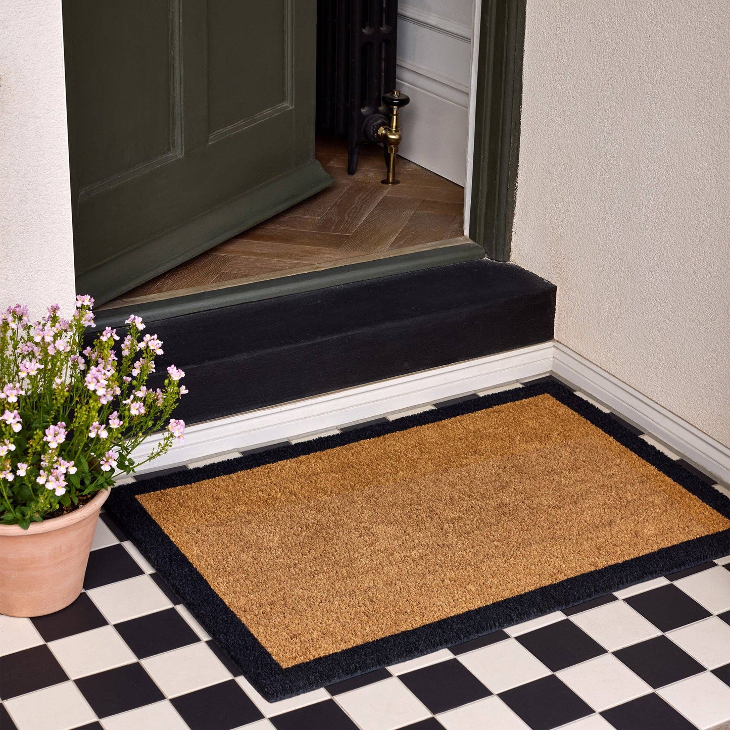 My Mat Printed Coir Border Black: 45x75