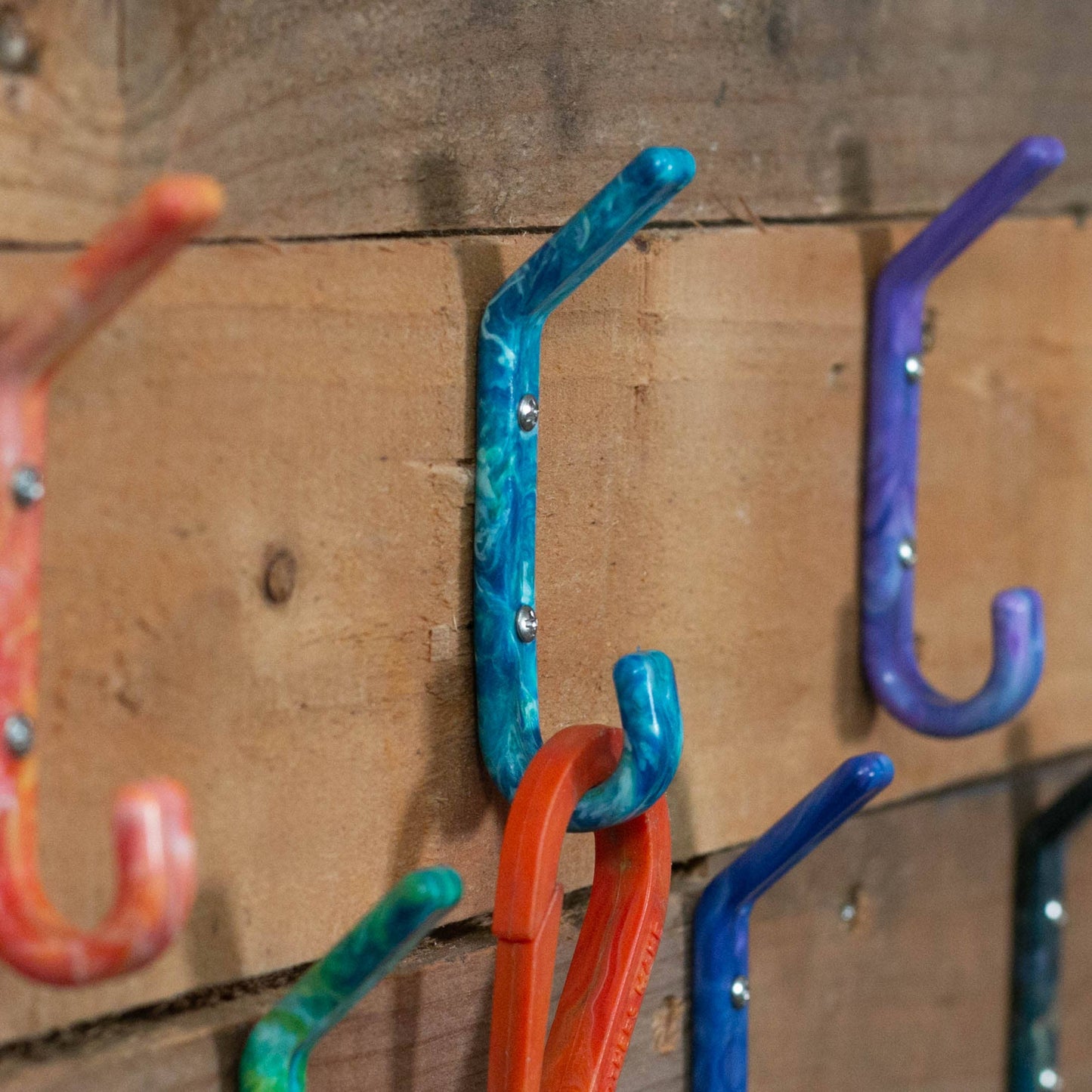 Coat Hooks | Recycled Plastic | Eco Home | Wall-Mounted Hook: Jungle Haze