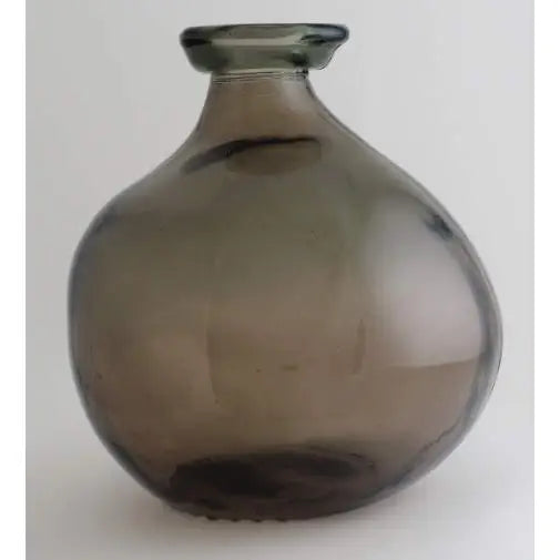 Recycled Glass Simplicity Blown Glass Vase 18cm - Smoke