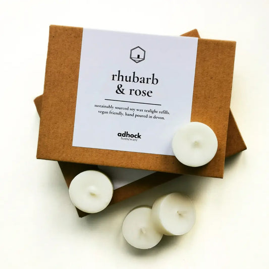 Rhubarb & Rose Soy Wax Refillable Tealights