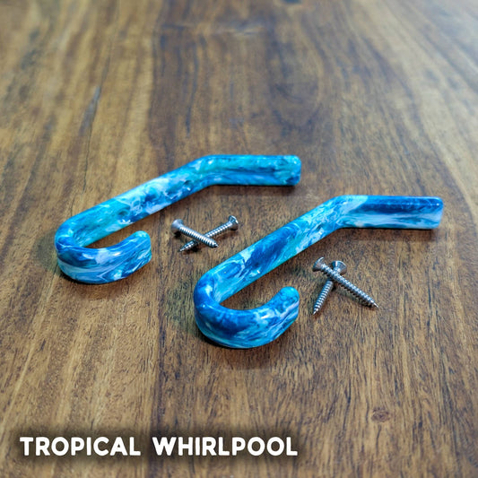 Coat Hooks | Recycled Plastic | Eco Home | Wall-Mounted Hook: Tropical Whirlpool