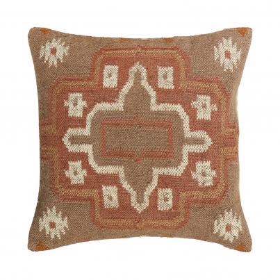 Kilim Flatweave Collection - Square Cushion - Orange