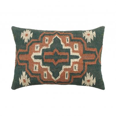 Kilim Flatweave Collection - Rectangle Cushion - Green