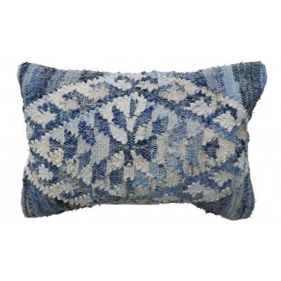 Kala Soft Furnishings - Recycled Denim Cushion - 40cm x 60cm - Blue
