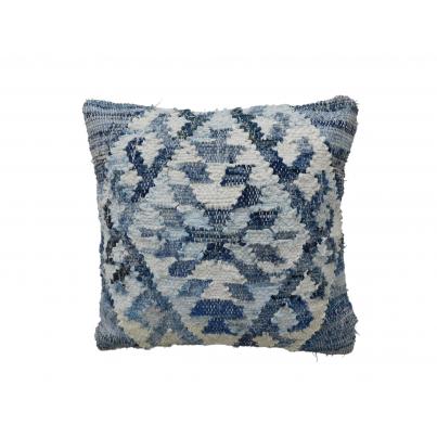 Kala Soft Furnishings - Recycled Denim Cushion - 50cm x 50cm - Blue