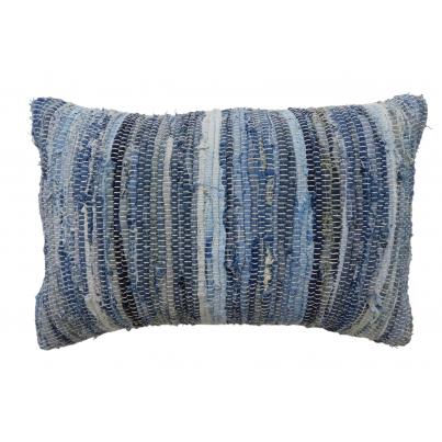 Kala Soft Furnishings - Recycled Denim Cushion - 40cm x 60cm - Blue